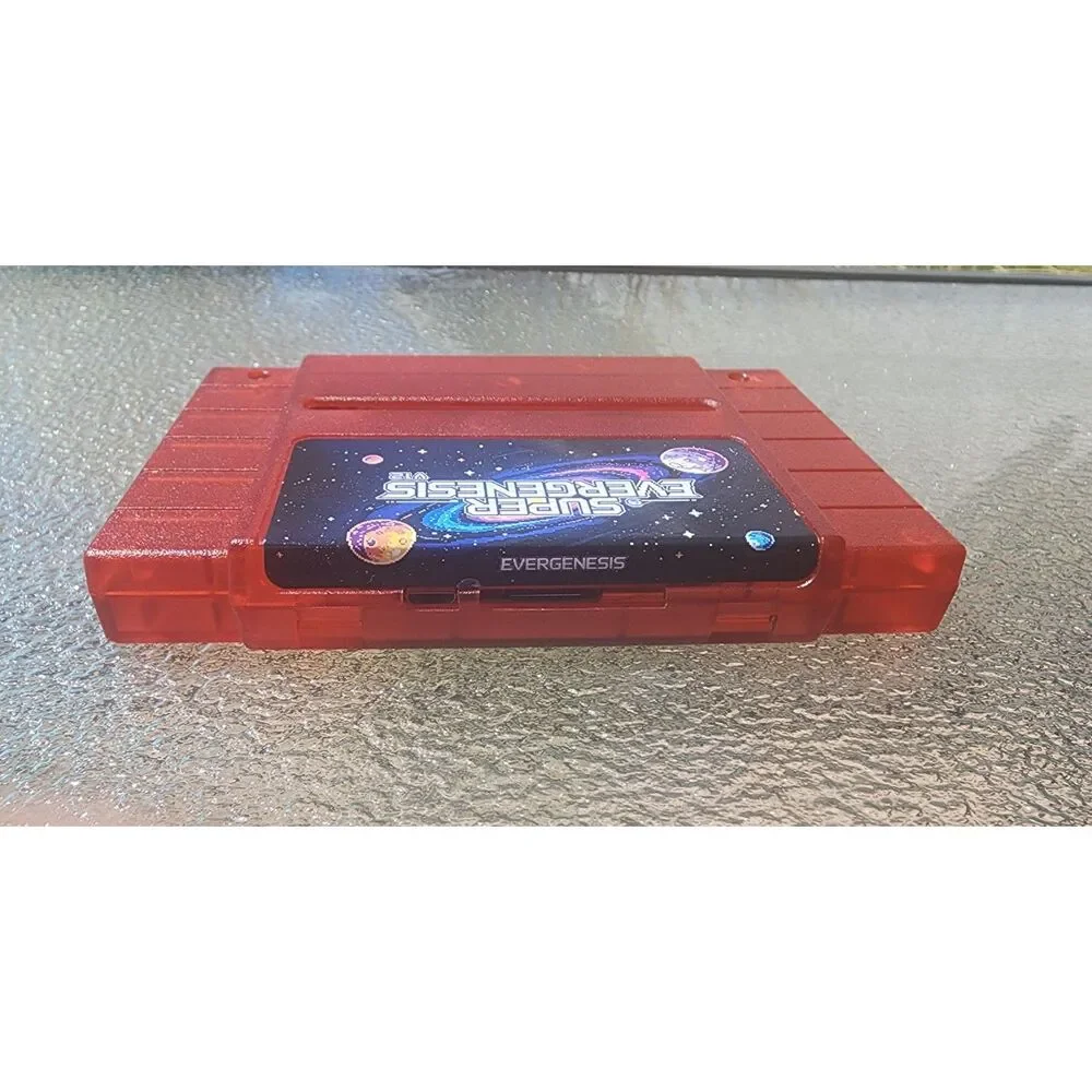 Super Nintendo 3000 in 1 Multi Video Game Cart SNES Retro Gaming Clear Red